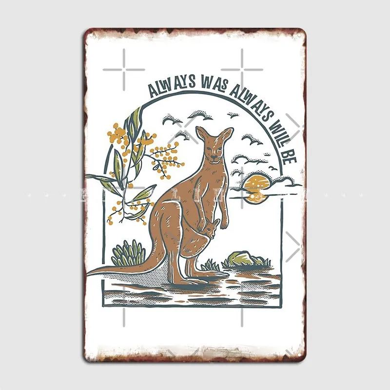 Винтажный стиль кенгуру всегда металлический знак настенная роспись кухня настроить гараж украшение оловянный знак плакат