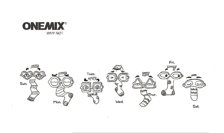 Onemix мужские носки для бега из чистого хлопка, носки для недели, 7 пар/лот, 7 дней носки для бега на открытом воздухе, ходьба, в случайном порядке