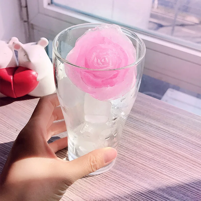 Силиконовая форма для льда в форме розы 3D пресс-форма коктейлей холодного чая