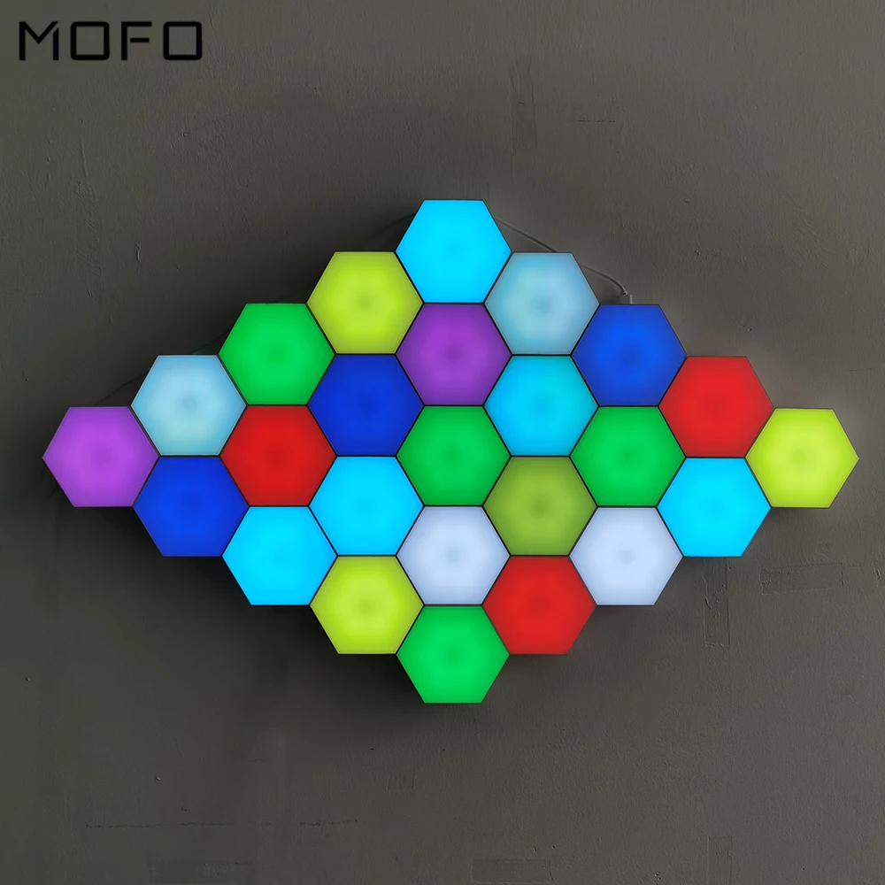 

Modern LED Night Light Quantum Lamp Modular Sensitive Honeycomb Touch Wall Lamp Decor Bedroom Bedside Magnetic Gift Lighting