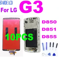 10pcs 100 original for lg g3 lcd d850 d851 d855 lcd display with touch screen digitizer assembly with frame replacement