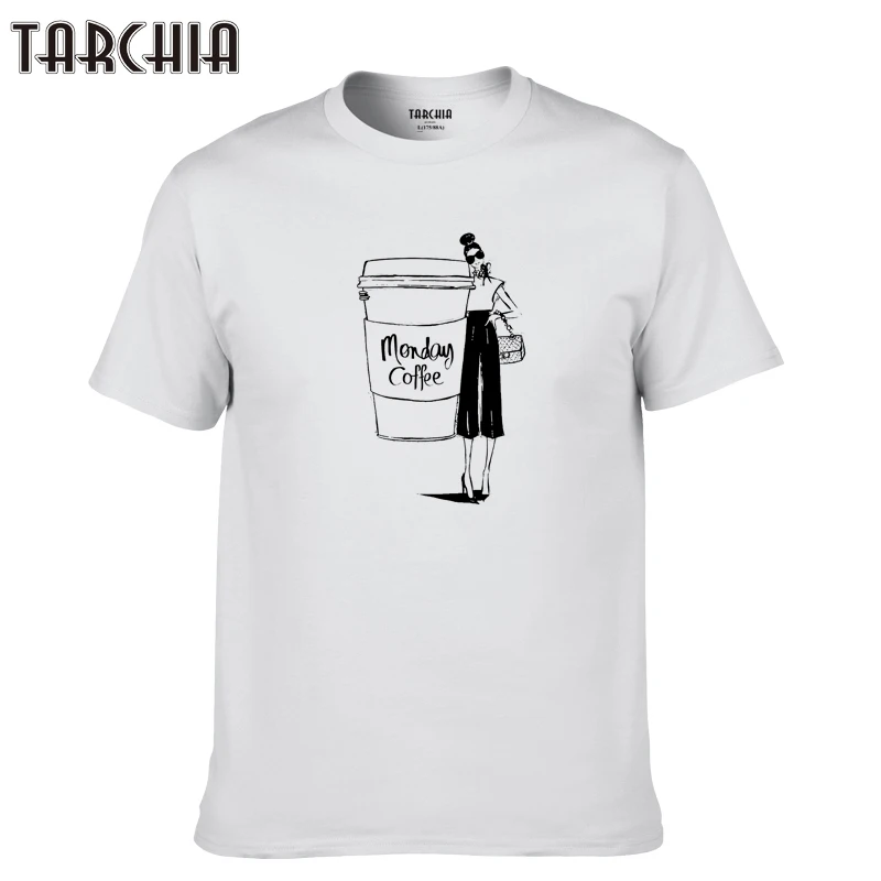 

TARCHIA 2021 New Fashion Summer Brand t-shirt Cotton Tops Tees Men Short Sleeve Boy Monday Coffeecasual Homme Tshirt T Plus