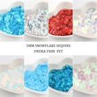 Пайетки 5 мм, искусственные снежинки, блестки для ногтевого дизайна, блестки для дома, свадьбы, дня рождения, рождественского декора