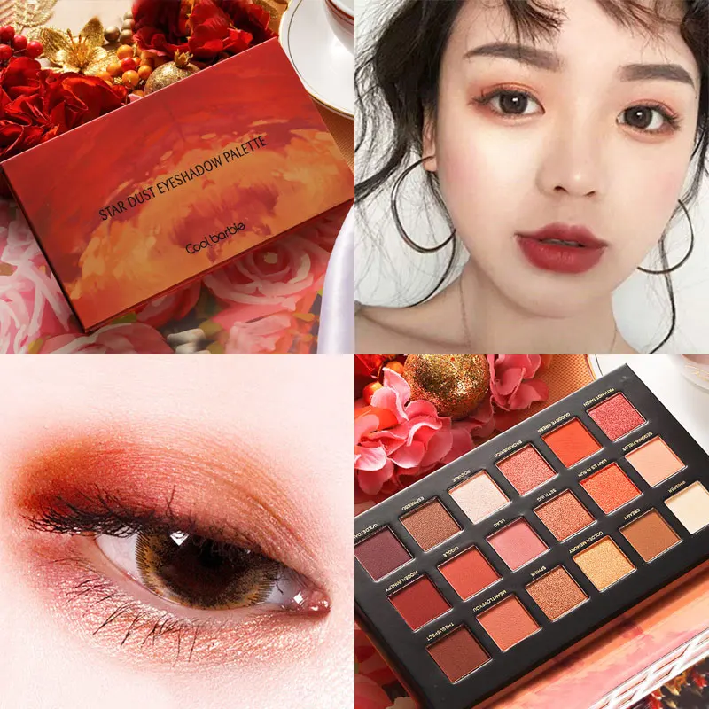 CoolBarbie Desert Rose тени для век 18 цветов Палитра матовые мерцающие макияж палитра