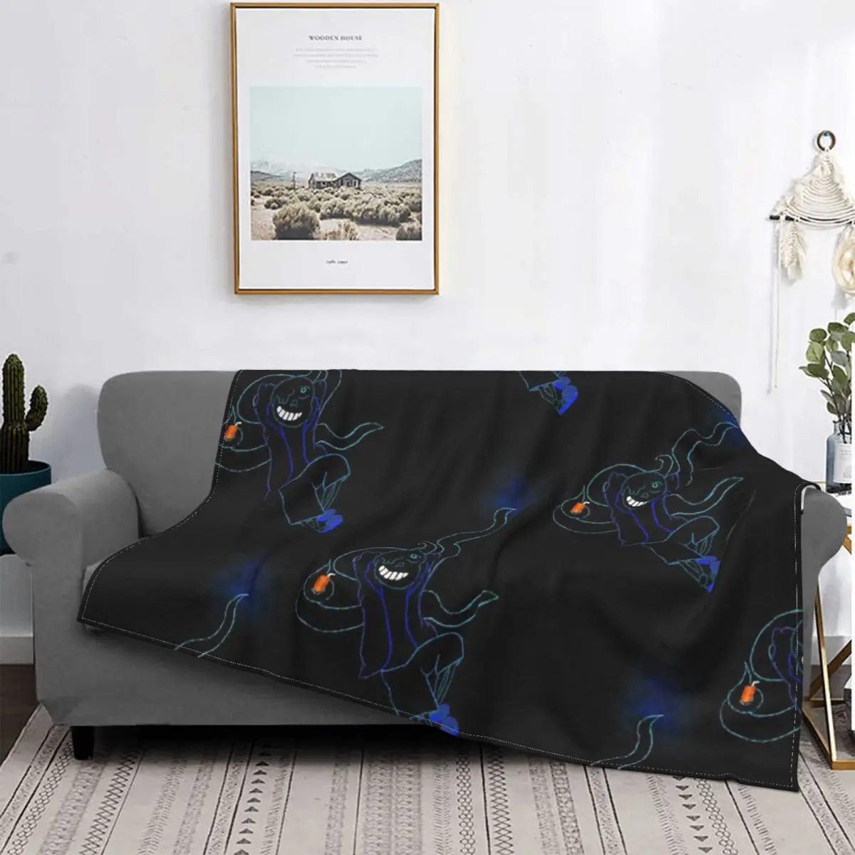 Manta con capucha pesadilla 1, para cama colcha a cuadros, 90
