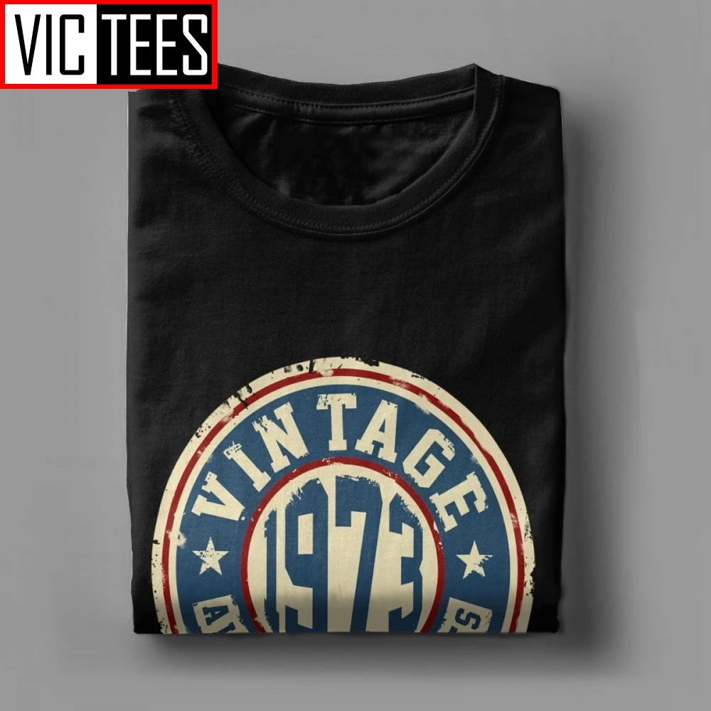 Мужская футболка с круглым вырезом черная хлопок 1973 | одежда