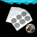 Многоразовая капсула для кофе Nespresso, пленка, наклейка, заправка капсул из нержавеющей стали, самоклеящаяся алюминиевая фольга, крышка для пива