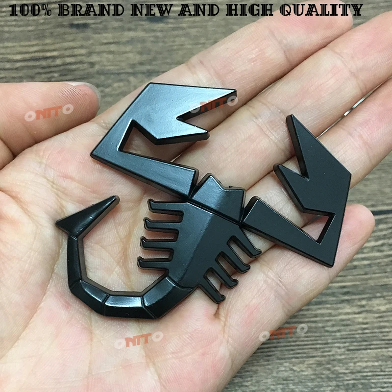 New black 3D Scorpio Shield Shape Badge Sticker Car Tailgate Rear Emblem for FIAT ABARTH TC Boano Simca Berlinetta Alfa Romeo |