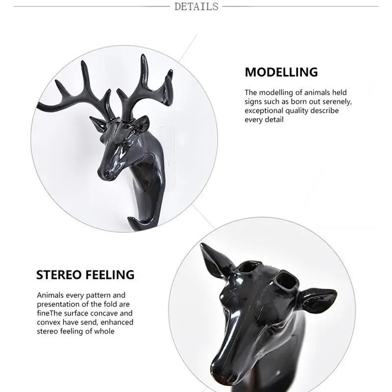 

Vintage Wall Hanger with Deer Horns Creative Deer Shop Hotel Wall Decor for Hanging Clothes Hat Coat Scarf Key Towel