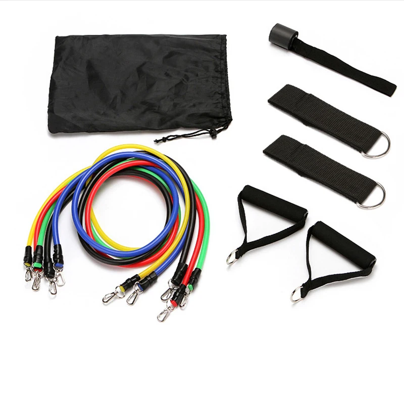 

11 Pcs/Set Latex Resistance Bands Crossfit Training Exercise Yoga Tubes Pull Rope,Rubber Expander Elastic Bands Fitness with Bag