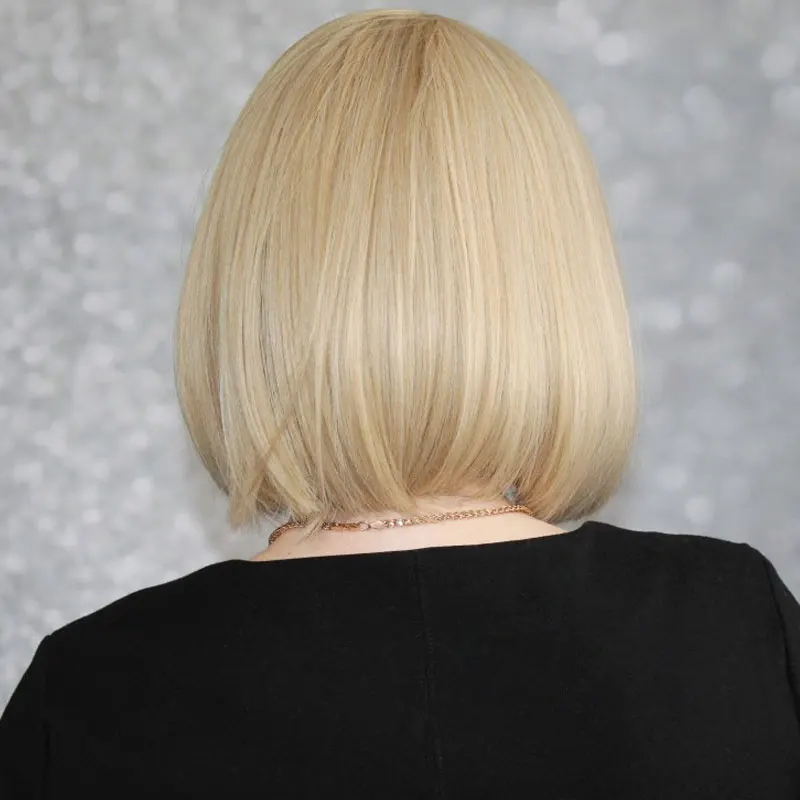 COSYCODE парик блонд Боб 12 дюймов с челкой короткие косплей парики для женщин