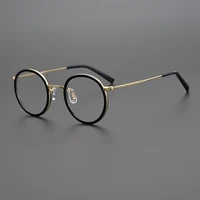 japanese handmade round titanium glasses frame men retro eyeglasses women myopia reading optical gafas oculos de grau