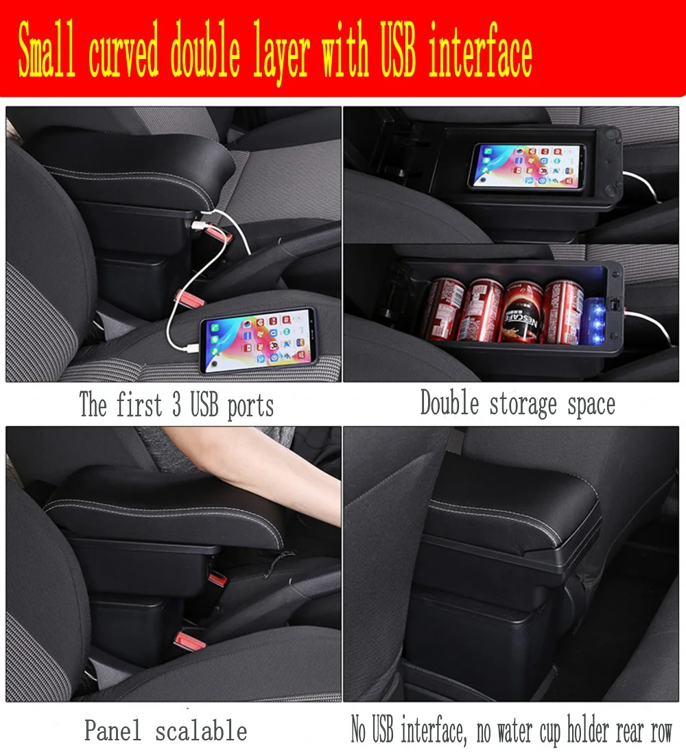 for lova armrest box center console central store content storage aveo with cup holder phone hold usb interface free global shipping