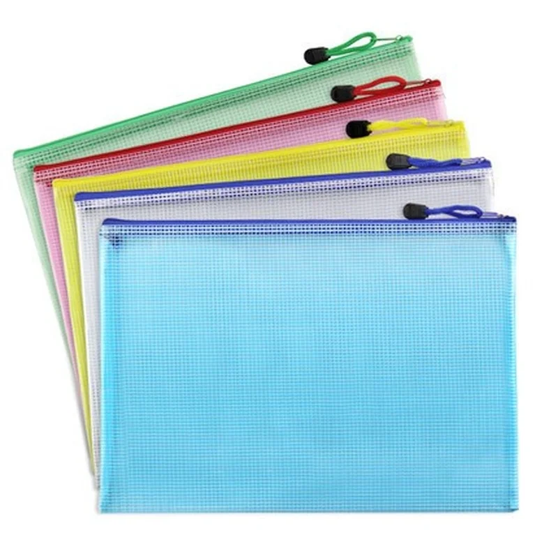 Waterproof Fiber Mesh File Folder Bag Document Pouch Office School Staff Students Stationery Book Pencil Pen Case Bag Supplies