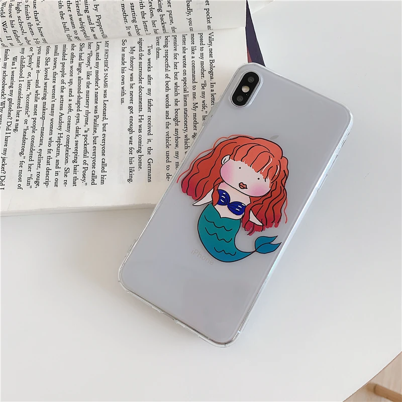 Korea Cartoon Floral Phone Case for Iphone X Xs Max Clear Painted Soft Tpu Silicon 6s 7 8plus Back Cover |