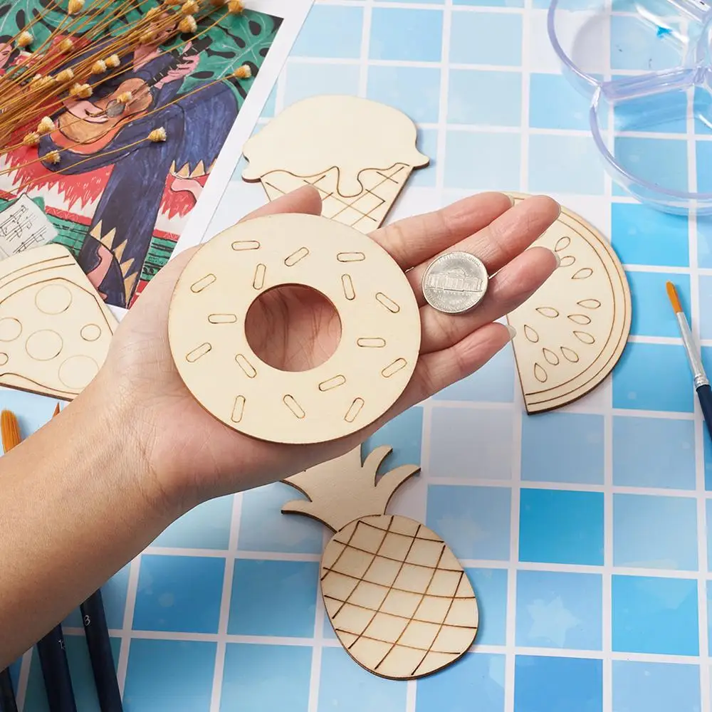 25 шт. деревянные кабошоны смешанной формы для украшения арбуза фруктов пиццы |