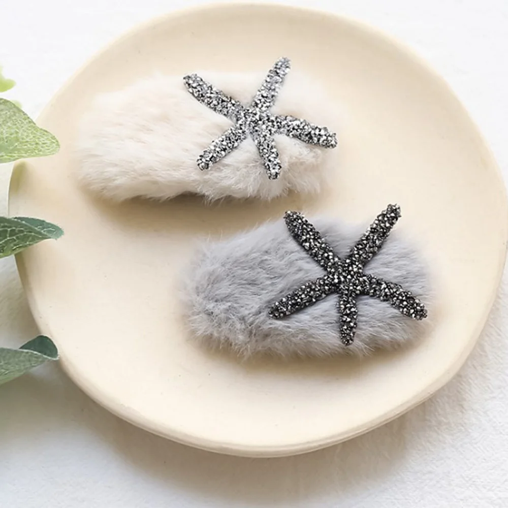 5 Цвета Симпатичные Морская звезда Форма заколка для волос нежный плюшевые