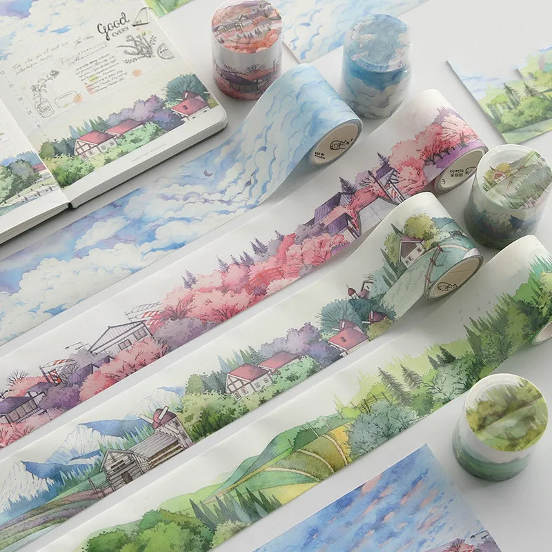 

New Creative Washi Tape Stickers Scrapbooking 5m/roll Cute Sky Clouds Sticker DIY Scrapbook Diary Album Kawaii Masking Tape
