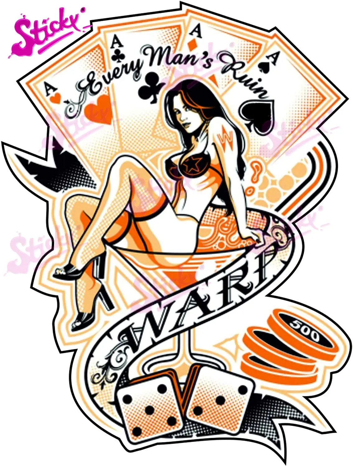 

STICKY сексуальная ретро девушка винтажная наклейка Ace Cult рокабилли значок брендовая автомобильная наклейка наклейка для велосипеда аксессуары для мотоциклов