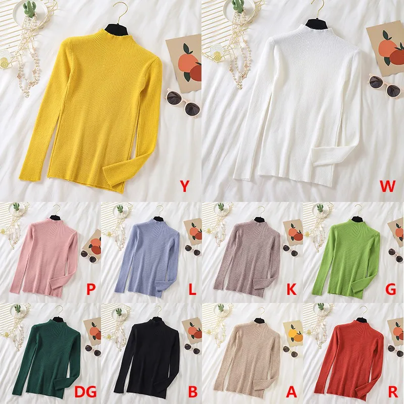 2020 г. корейский стиль Однотонный свитер средней длины с воротником простой