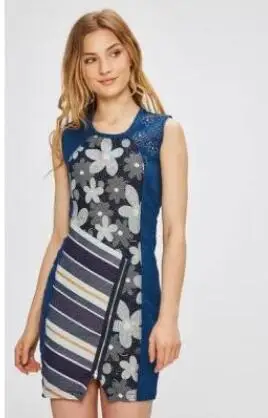 2019 испанское платье с короткими рукавами и принтом Deg разнообразие 36-46 | Женская