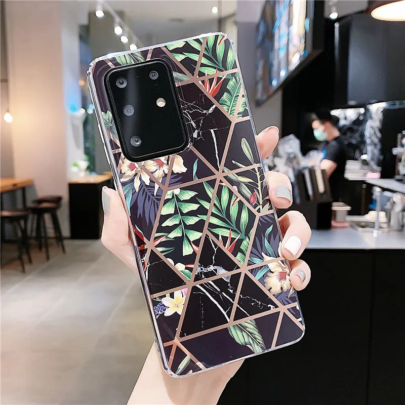 Роскошный глянцевый чехол для телефона с лазерным цветком Samsung Galaxy S20 Ultra S10 S9 S8 plus