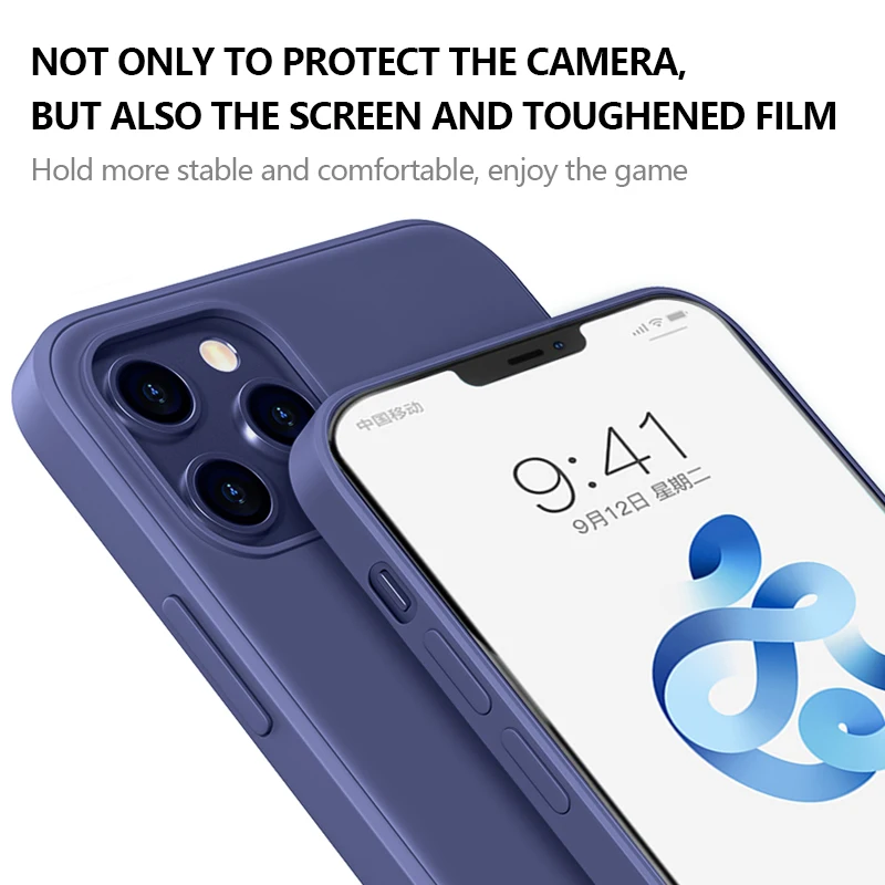 

For iPhone 12 Mini Case Original Liquid Silicone Soft Cover For iPhone 12 Pro Max Shockproof Phone Cases