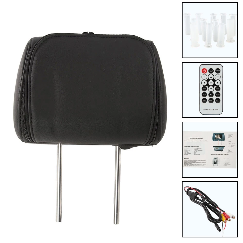 Мультимедийный плеер для заднего сиденья 7-дюймовый монитор на подголовник MP4 USB SD