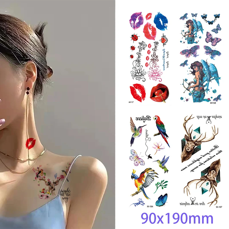 Временные татуировки с цветами наклейки розы бабочки и разноцветные смешанные