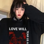 Lil, открытый рэппер, новинка зимы, панк, женский, Повседневный, большой размер, свободный, плюс бархат, модный, мультяшный, с буквенным принтом, в стиле хип-хоп, винтажный Свитшот