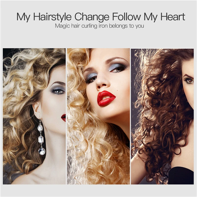 

Black Cone Curling Wand Hair Iron Curler (9-19mm) 110-240V Dual Voltage Hair Styling Tool LCD Display Curling Iron HS79HQ 47 Z