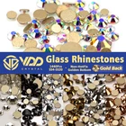 VDD 1440 шт. SS4-SS20 стеклянный кристалл AB розовый без горячей фиксации стразы золотые блестящие стразы с плоской задней стороной Камни DIY аксессуары для дизайна ногтей