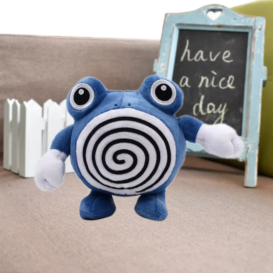 17 см японская аниме Кукла драконит плюшевые игрушки Peluche куклы мягкие животные сидящие Куклы Kawaii желтый милый Рождественский festy - Цвет: Poliwhirl