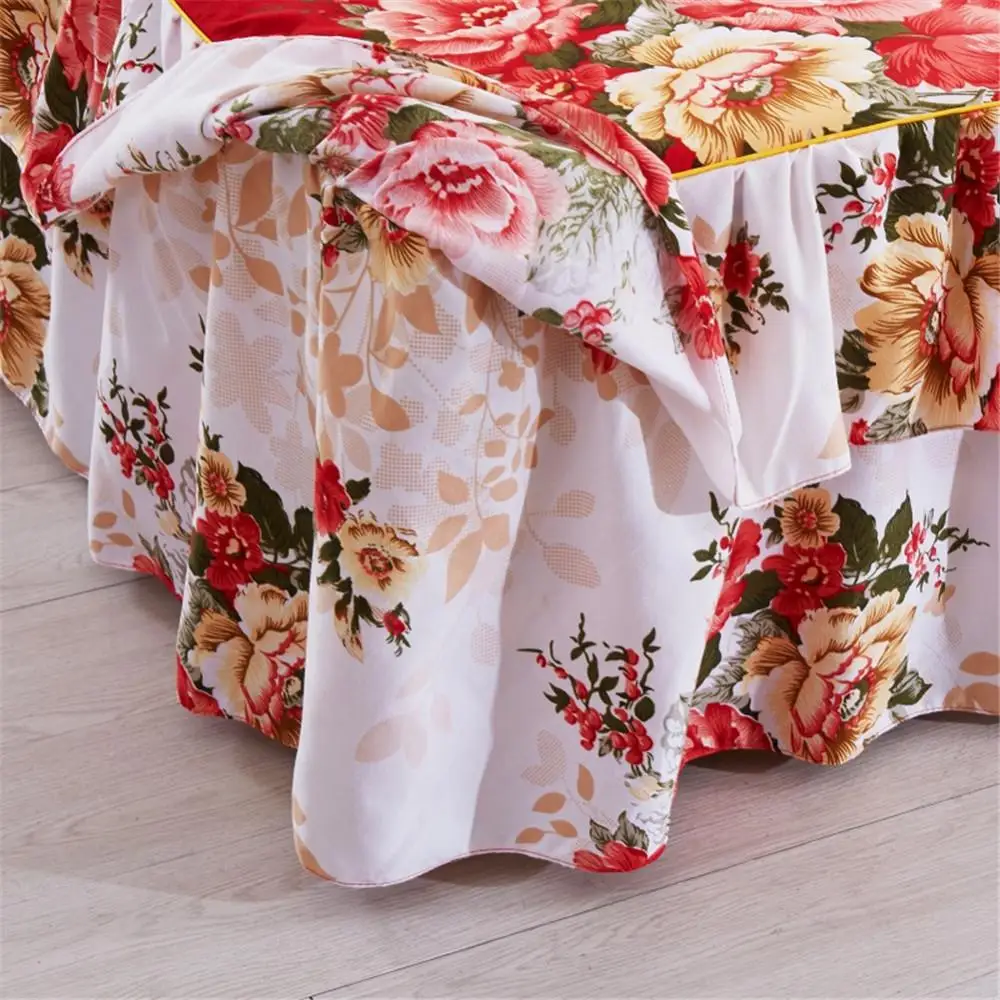 

25Two Layer Bed Skirt Elegant Chiffon Bedspread Satin Cotton Bed Sheet for Wedding Decoration Bed Cover with Elastic Band30