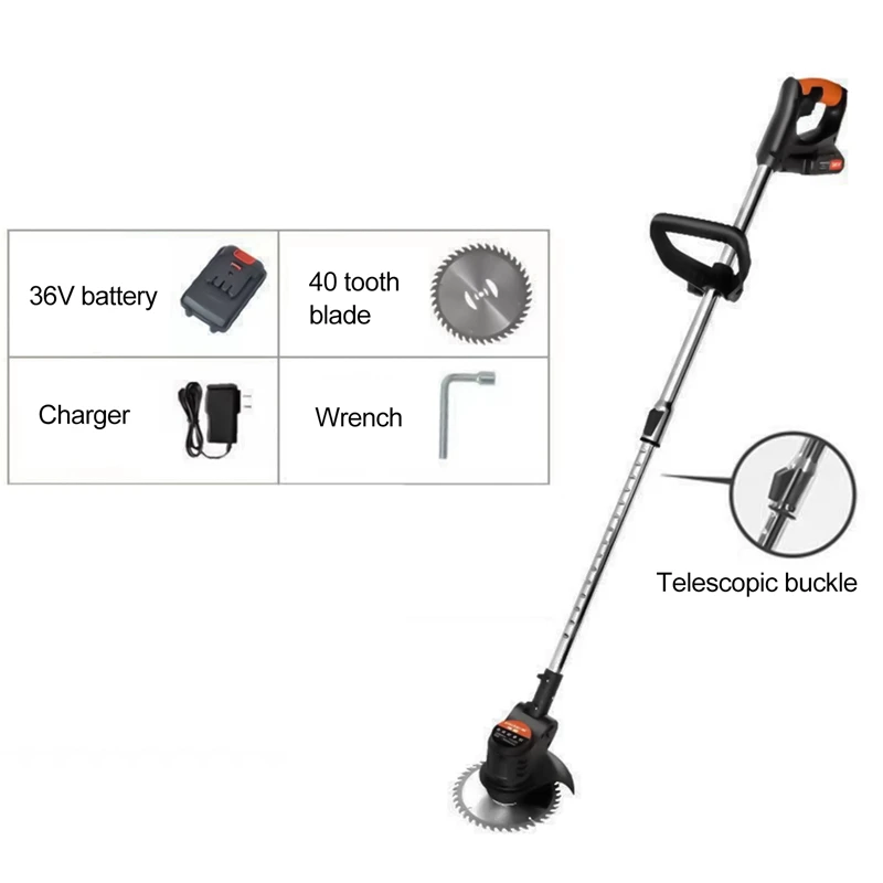 Electric Grass Trimmer Cordless Lawn Mower Auto Release String Cutter Pruning Garden Tools with 36V Battery EU/US Plug