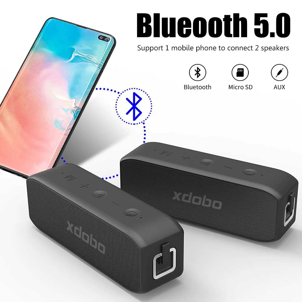 xdobo wing 2020 20w portable waterproof bluetooth speaker bt5 0 super bass type c usb dsp sound tws speakers soundbar subwoofer free global shipping