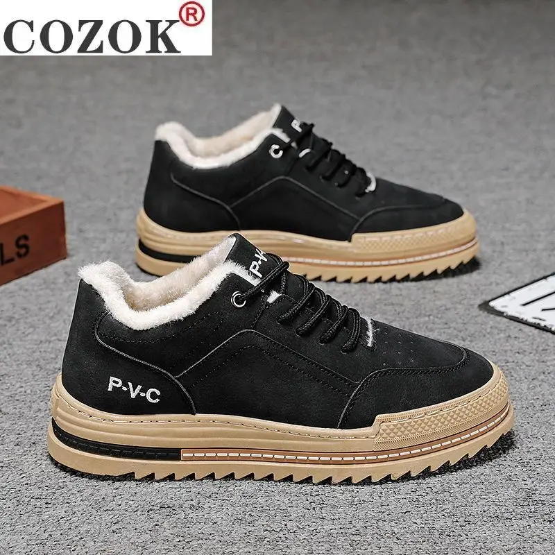 

Boots Men Plus Velvet Short Boots Men's Shoes Tooling Boots All-match Men Winter Cotton Boots Men Boots Trend Men's Boots