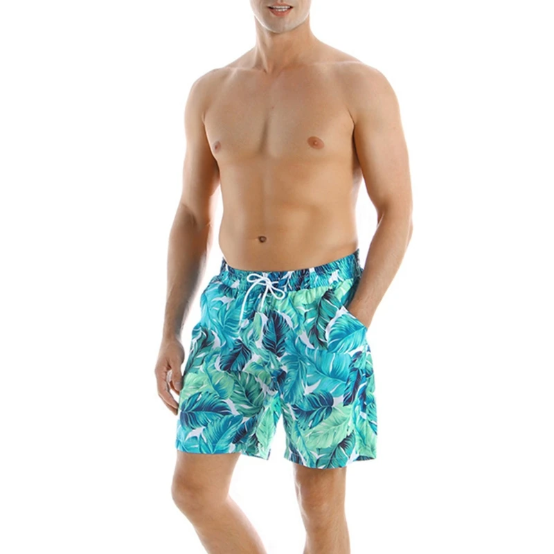 Мужские быстросохнущие Летние плавки с кокосовыми тропическими листьями