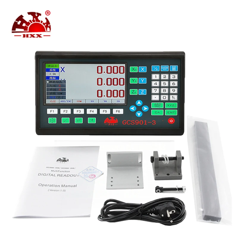 

H.X.X Complete DRO Set 3 Axis LCD Digital Readout With 3 PC 0-1000mm Glass Linear Scale Encoder Sensor For Milling Lathe Machine