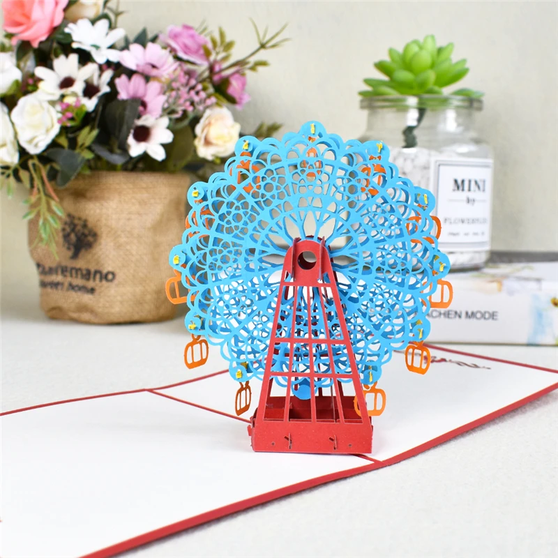 3D колесо обозрения всплывающее окно поздравительную открытку романтические