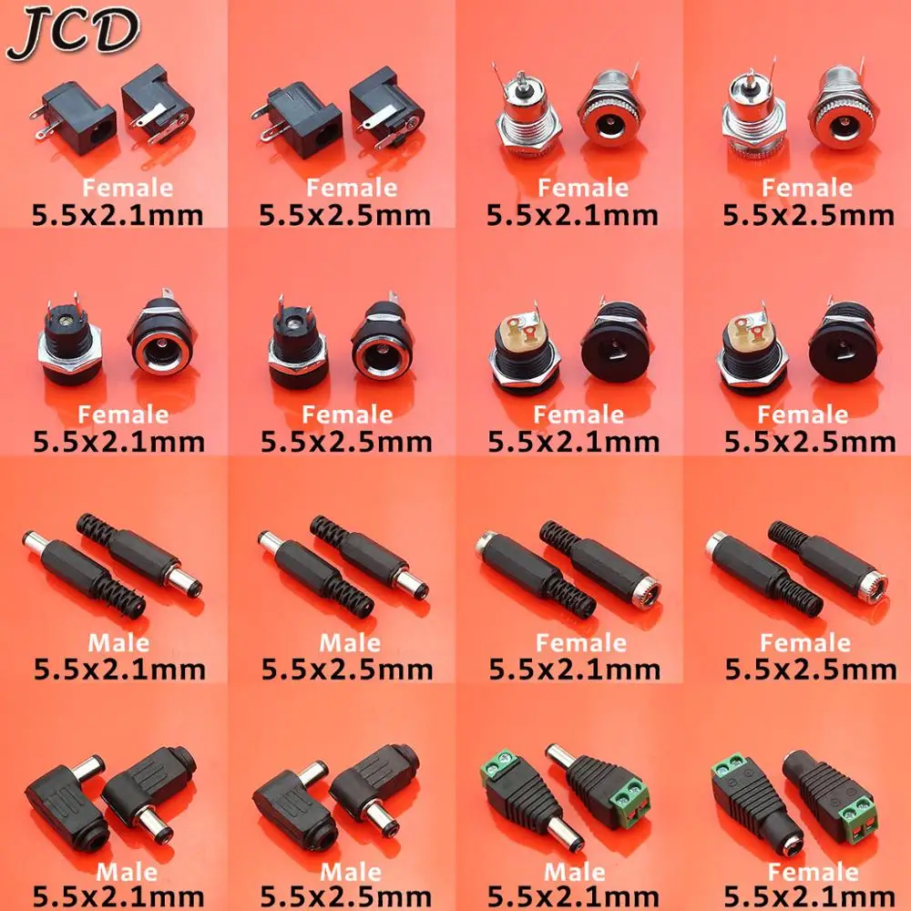 JCD 1 шт. штекер и гнездо питания постоянного тока 5 5*2 мм 5x2 разъем адаптера |