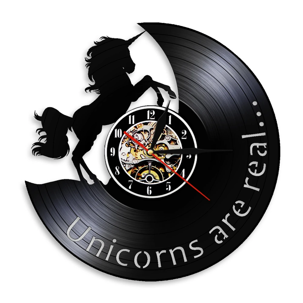 Настоящие декоративные настенные часы в виде единорога современный дизайн