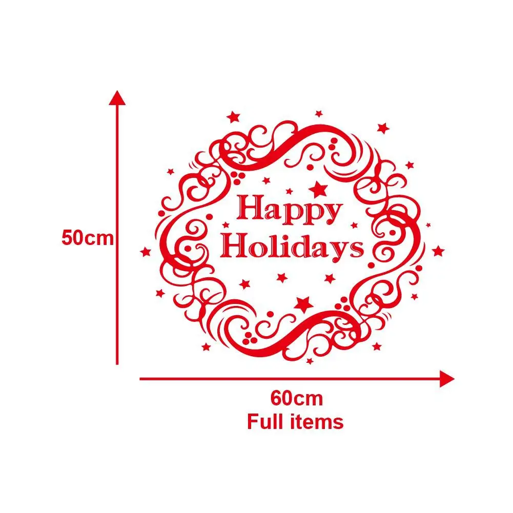 

Christmas Wreath Window Stickers Christmas Shop Window Wall Stickers European and American Proverbs Wall Stickers (50x60cm)