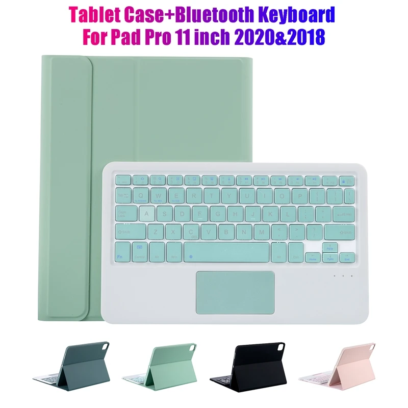 

Чехол для планшета + Bluetooth клавиатура для iPad Pro 11 дюймов 2020 и 2018 флип раскладный кожаный чехол подставка для планшета с пресс-панель