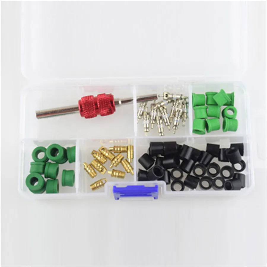 71 PCS SET Air Conditioner Repair Tool Kit with A/C Valve Core Hose Gaskets
