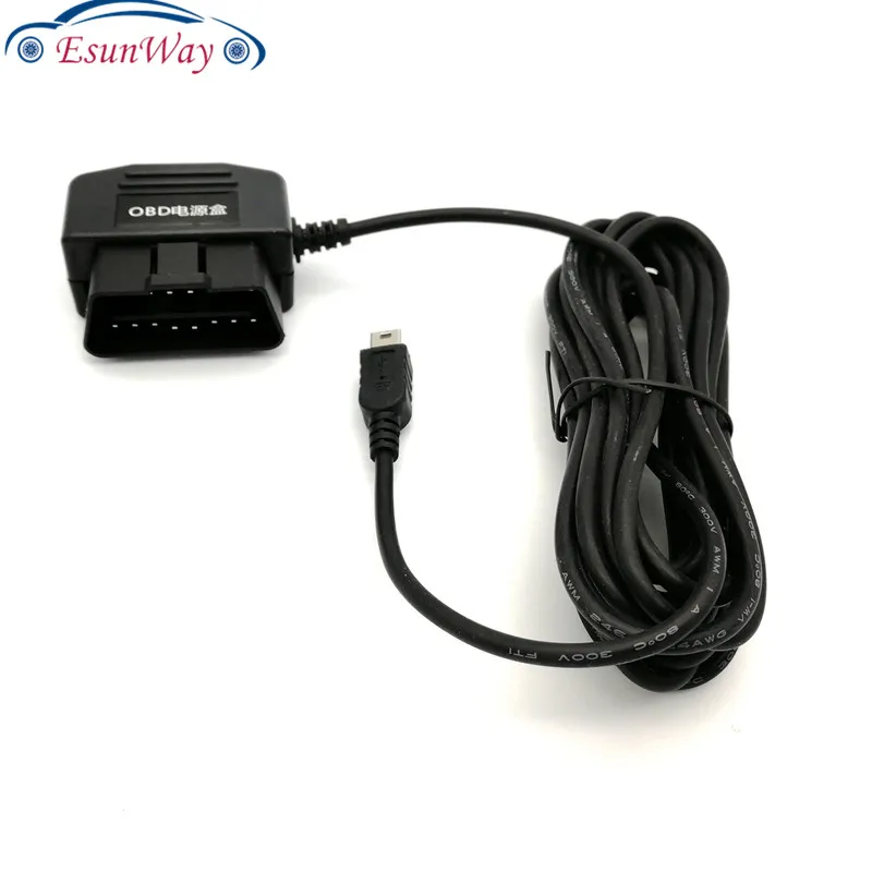 Кабель для зарядки OBDII Micro USB или Mini адаптер питания 16-контактный разъем OBD2 кабель