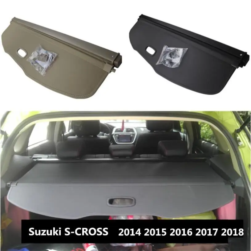 For Car Rear Trunk Security Shield Cargo Cover Suzuki S-CROSS 2014 2015 2016 2017 2018 Black Beige Auto Accessories | Автомобили и