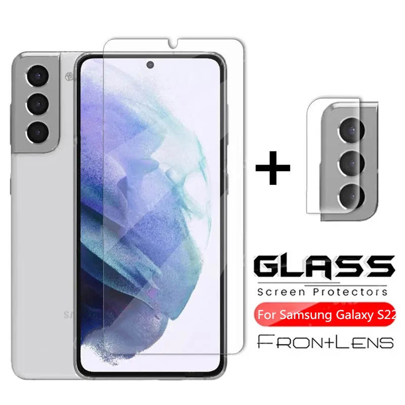 2 в 1 Защитное стекло для Samsung S22 Ultra защита камеры закаленное S21 Plus fe s22 объектива |