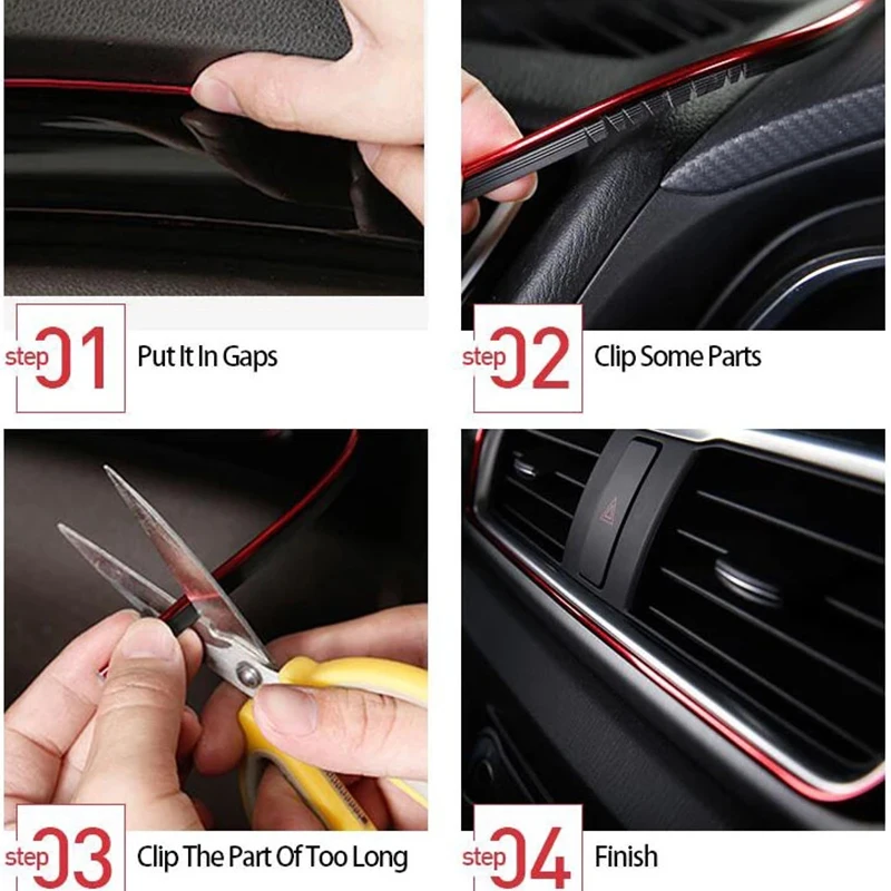 5 м интерьерная панель молдинг отделка полосы Автомобильная наклейка для BMW F01 F02