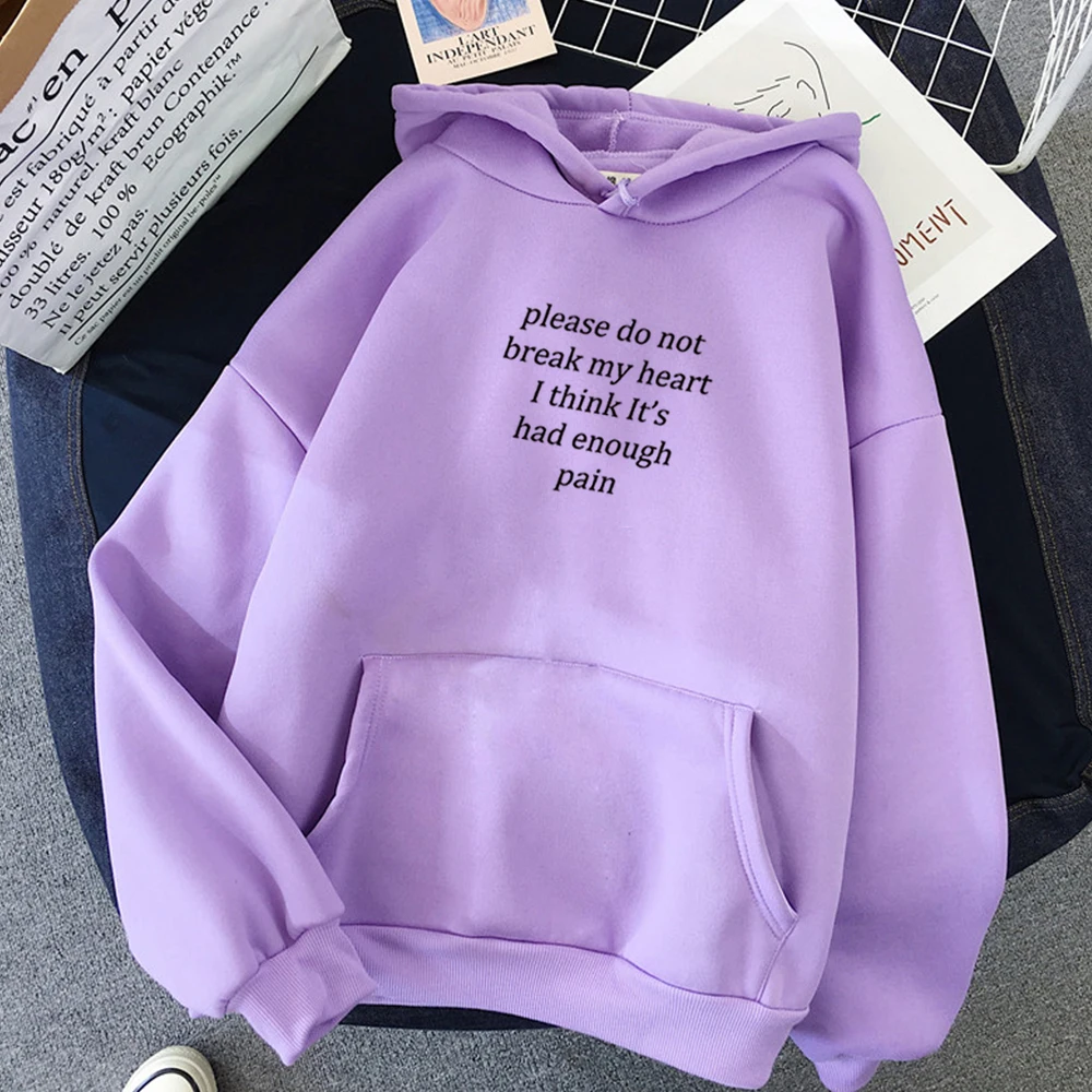 

Letter Print Winter Kpop Sweatshirt Streetwear Punk Pullover Fleece Harajuku Oversized Hoodie Women Feminine Itself Cool Simple